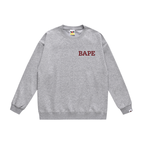 A Bathing Ape Letters Print Hoodie Grey