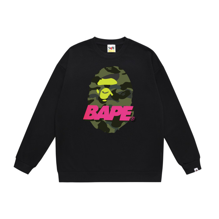 A Bathing Ape Back Camouflage Logo Print Hoodie Black