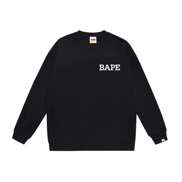 A Bathing Ape Letters Print Hoodie Black