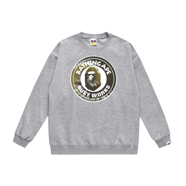 A Bathing Ape Busy Works Print Hoodie Grey