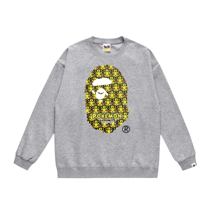 A Bathing Ape Pokemon Print Hoodie Grey