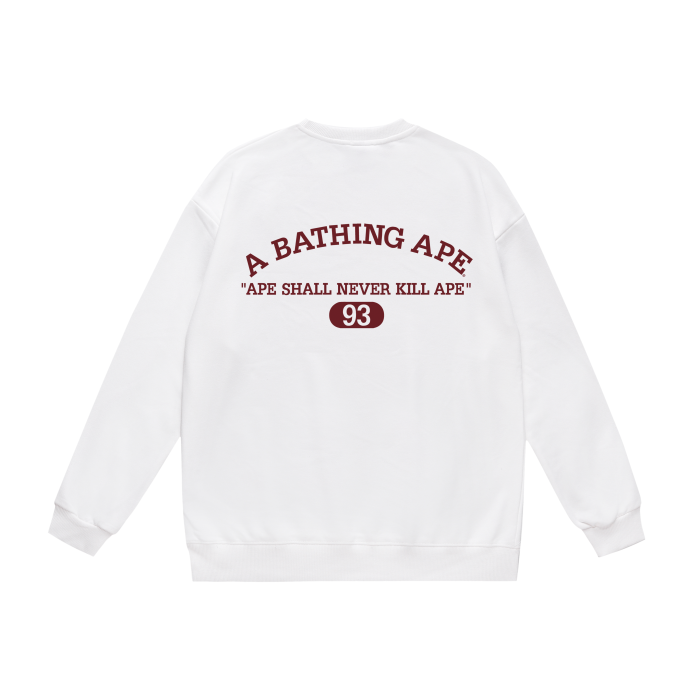 A Bathing Ape Letters Print Hoodie White