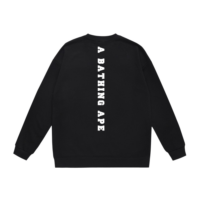 A Bathing Ape Back Letter Print Hoodie Black