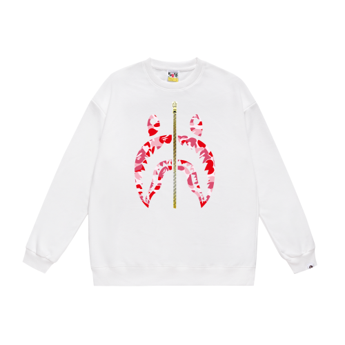 A Bathing Ape Basic Shark Head Print Zipper Hoodie White