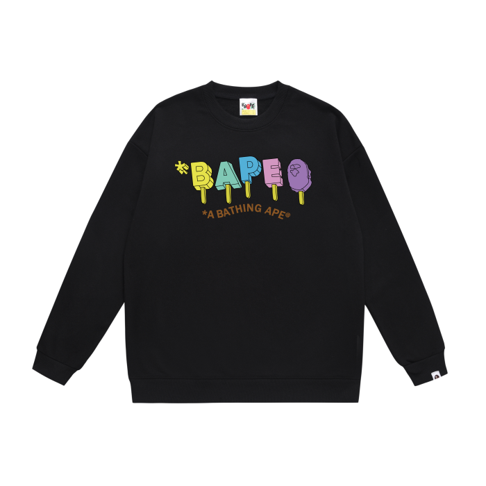 A Bathing Ape 3D Letters Print Hoodie Black
