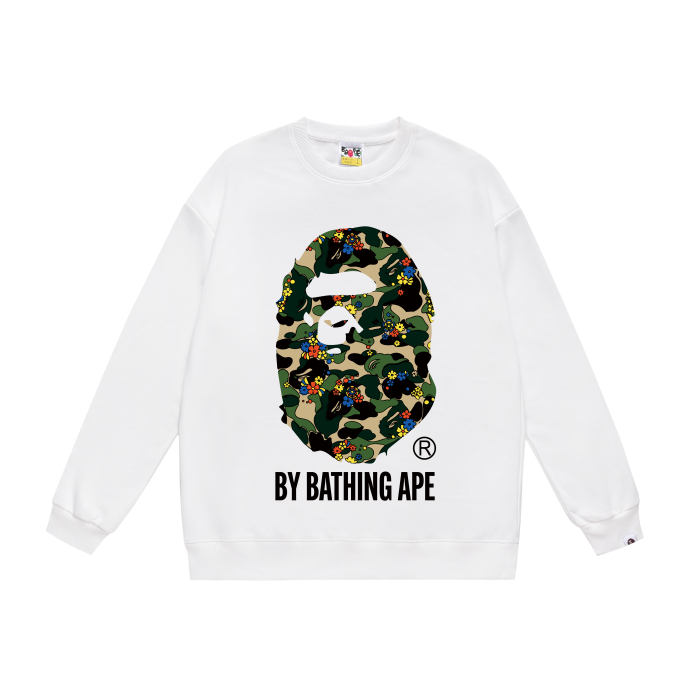 A Bathing Ape Camouflage Flower Print Hoodie White