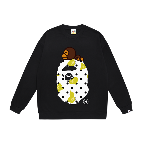 A Bathing Ape Big Baby Milo Logo Print Hoodie Black