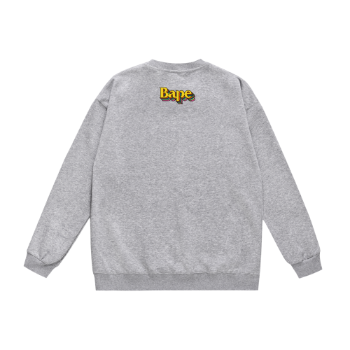 A Bathing Ape Rainbow Letters Print Hoodie Grey