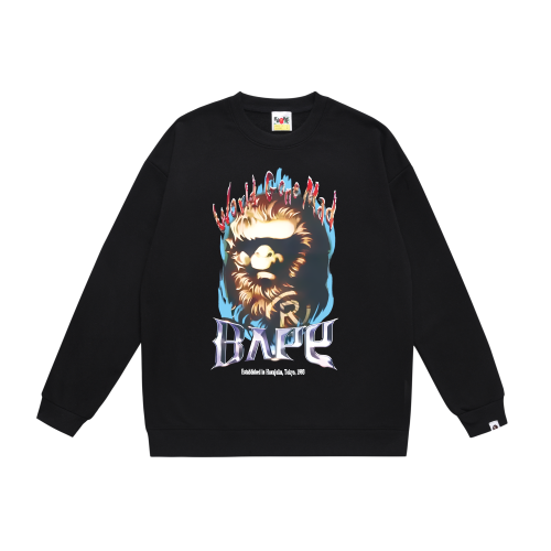 A Bathing Ape Oil Painting Ape Head Print Hoodie Black