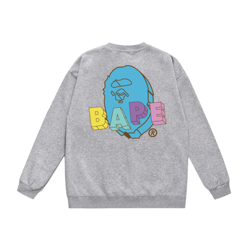 A Bathing Ape 3D Letters Print Hoodie Grey