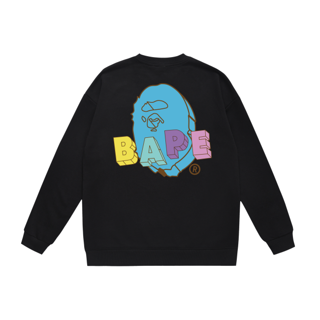 A Bathing Ape 3D Letters Print Hoodie Black