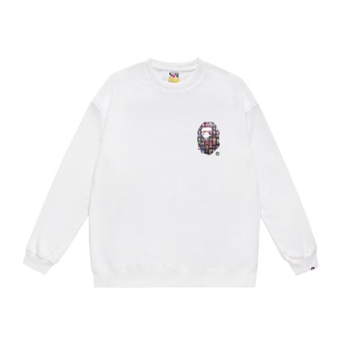 A Bathing Ape Letters Logo Print Hoodie White