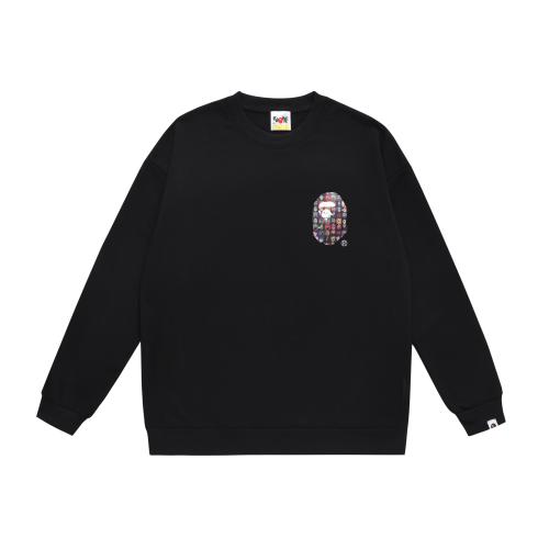 A Bathing Ape Letters Logo Print Hoodie Black