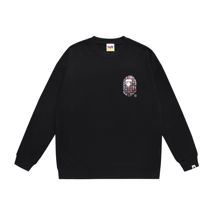 A Bathing Ape Letters Logo Print Hoodie Black