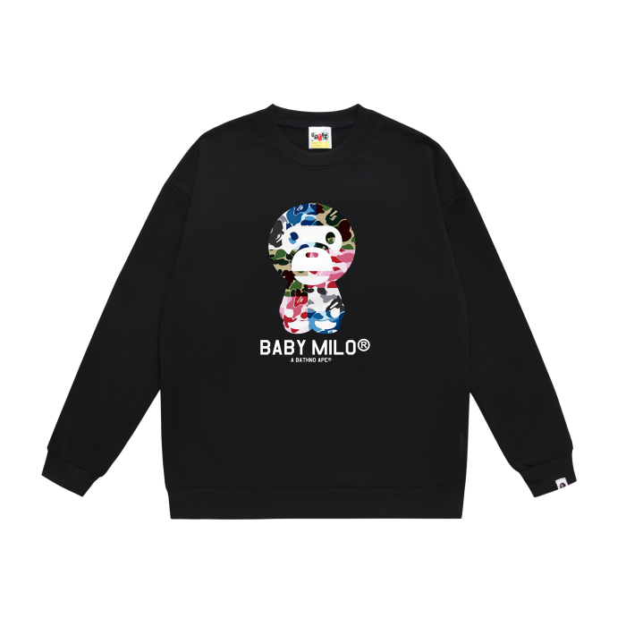 A Bathing Ape Baby Milo Print Hoodie Black