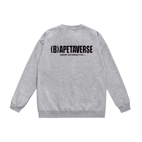 A Bathing Ape Letters Logo Print Hoodie Grey