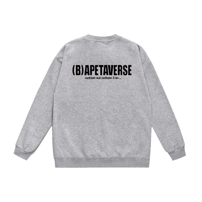 A Bathing Ape Letters Logo Print Hoodie Grey