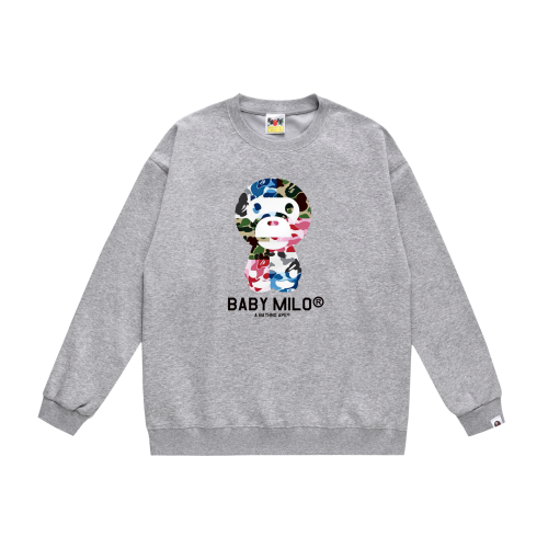 A Bathing Ape Baby Milo Print Hoodie Grey