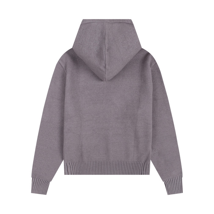 AMI Big Logo Hooded Sweater Grey