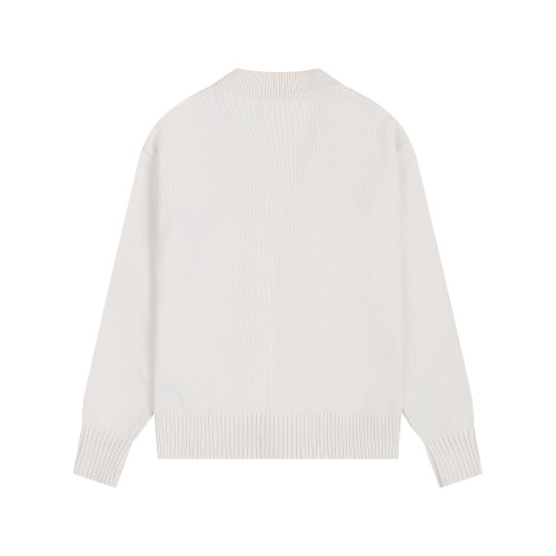 AMI Big Logo Button Sweater Beige