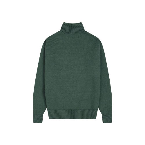 AMI Big Logo Turtleneck Sweater Grass Green