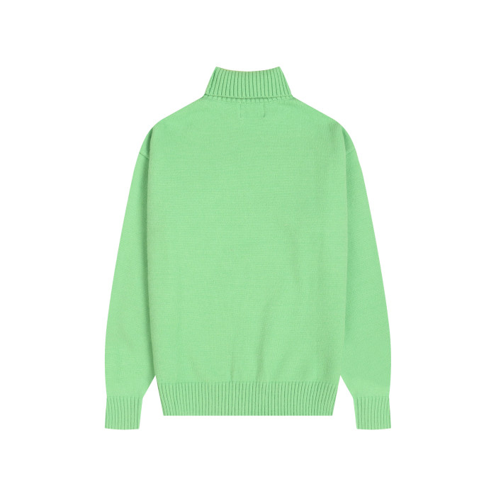 AMI Big Logo Turtleneck Sweater Green
