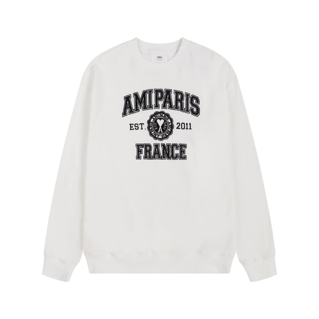 AMI Paris Retro Hoodie Beige