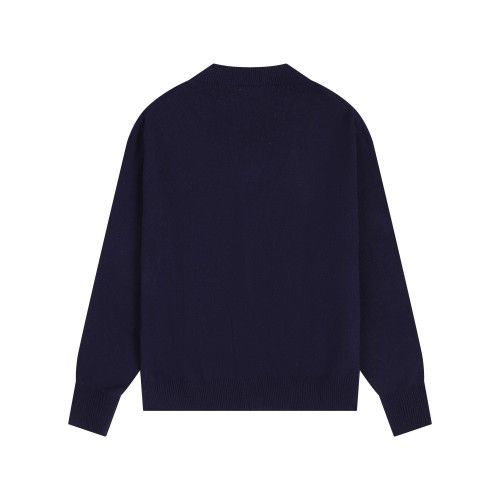 AMI Small Logo V-neck Button Sweater Black