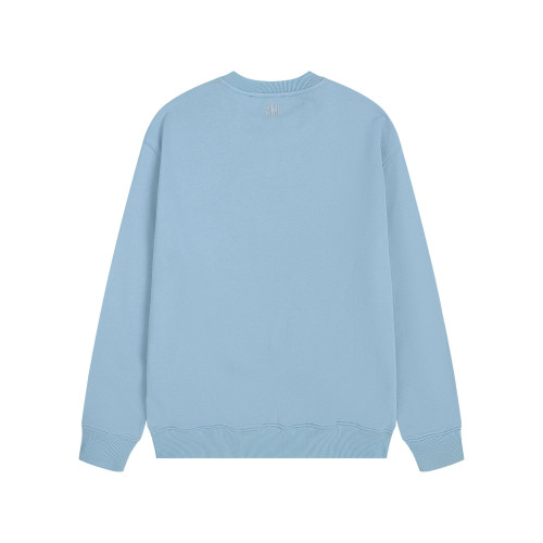 AMI White Heart Logo Hoodie Light Blue