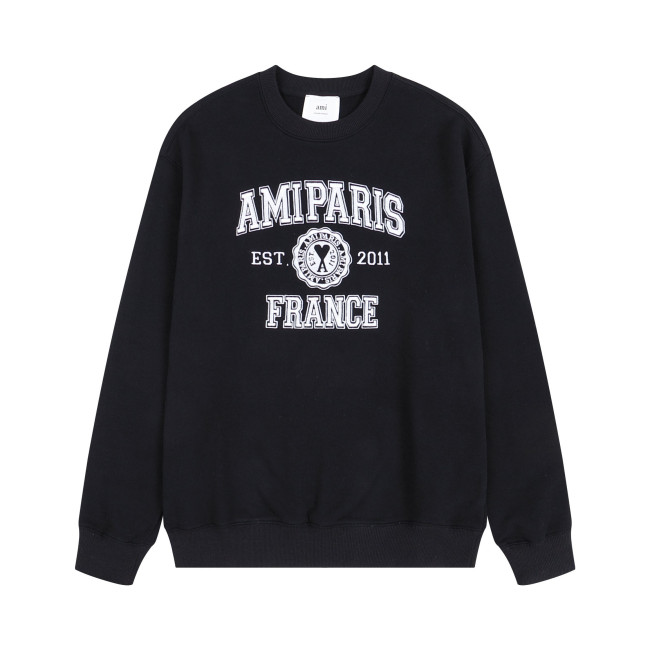 AMI Paris Retro Hoodie Black