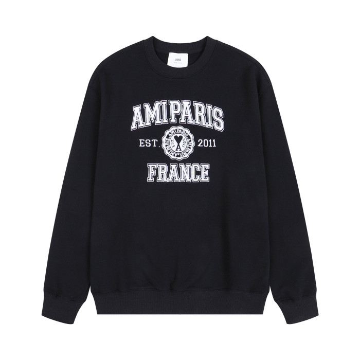 AMI Paris Retro Hoodie Black