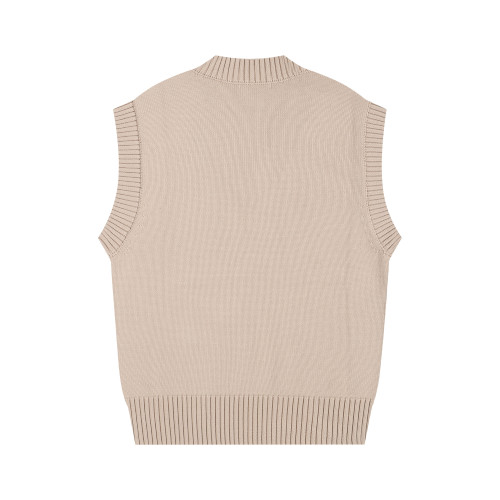 AMI Logo Sleeveless Sweater Brown