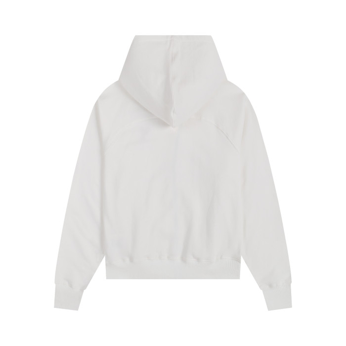 AMI Classic Zipper Logo Hooded Sweater Beige
