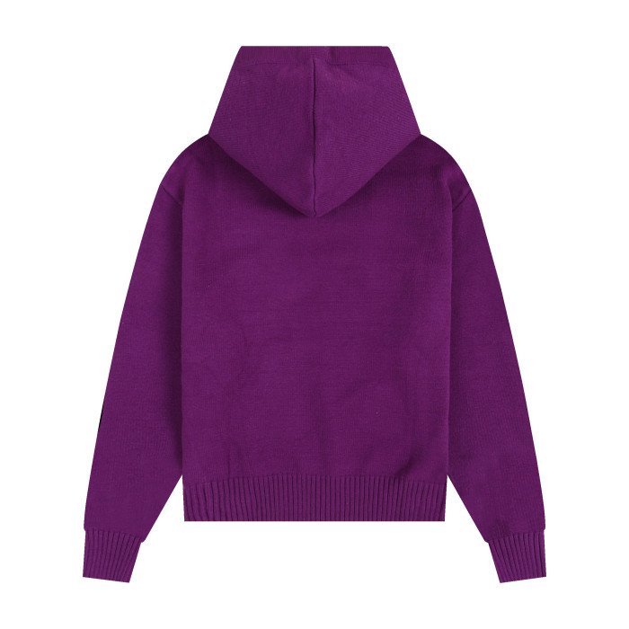 AMI Big Logo Hooded Sweater Purple