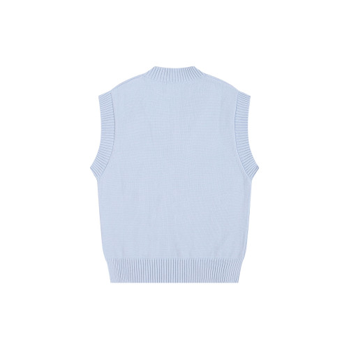 AMI Big Logo Sleeveless Sweater Blue