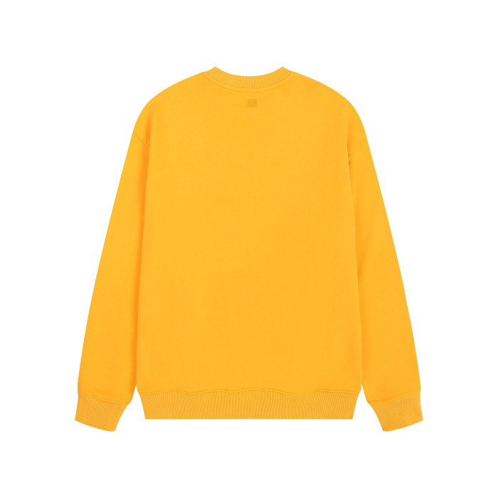 AMI Solid Color Crew Neck Hoodie Orange