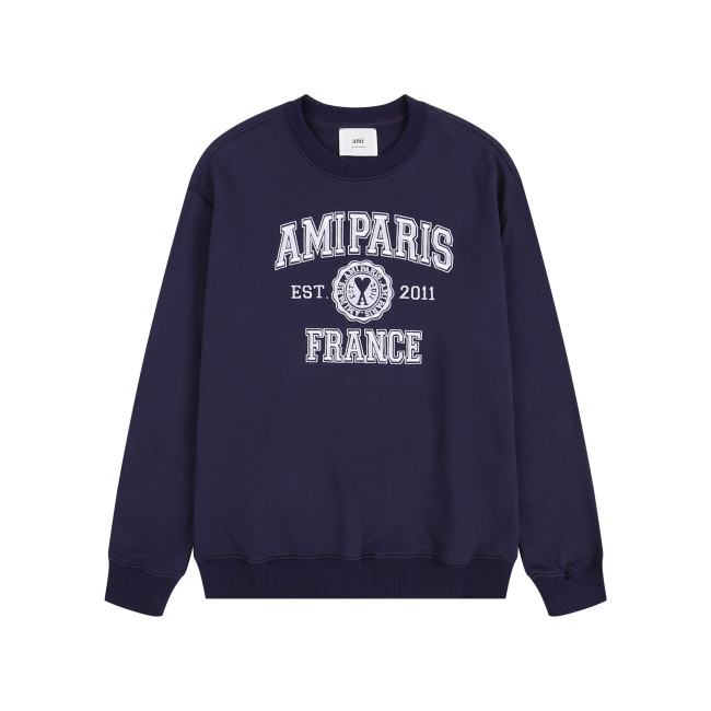 AMI Paris Retro Hoodie Navy