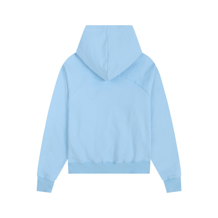 AMI Classic Zipper Logo Hooded Sweater Sky Blue