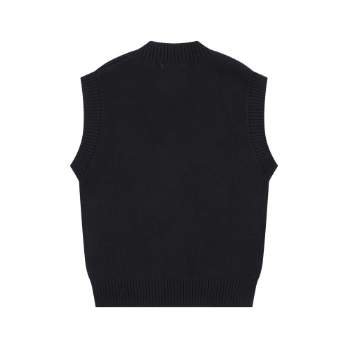 AMI Logo Sleeveless Sweater Black