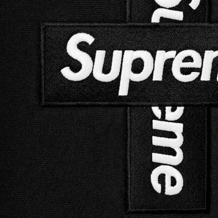 Supreme Cross Box Logo Hooded Sweatshirt Black