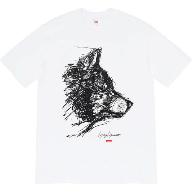Supreme Yohji Yamamoto Scribble Wolf Tee White
