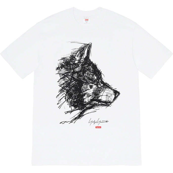 Supreme Yohji Yamamoto Scribble Wolf Tee White
