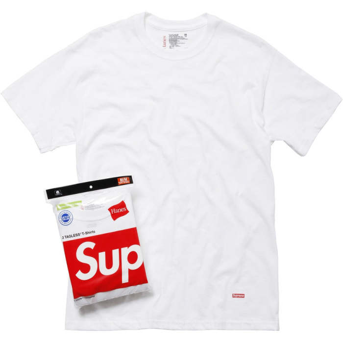 Supreme Hanes Tagless Tees White 3 Pack