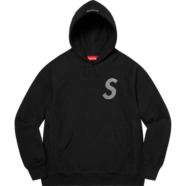 Supreme x Swarovski S Logo Hooded Sweatshirt Black