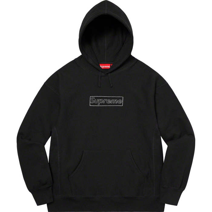 Supreme x KAWS Chalk Logo Hooded Sweatshirt Black