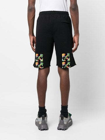 Off-white Bermuda shorts with arrows on the back black