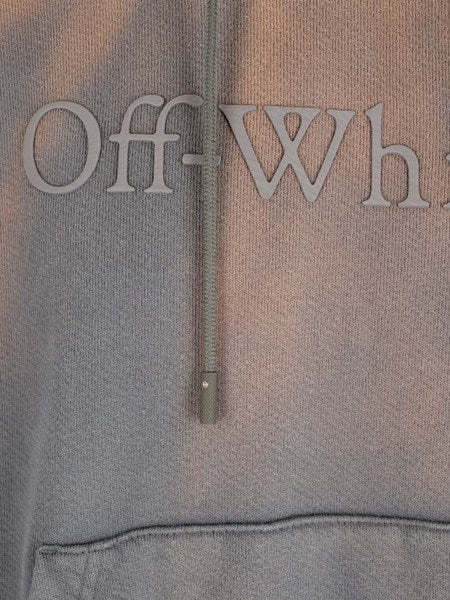 Off-white brown  laundry boxy  hoodie with logo