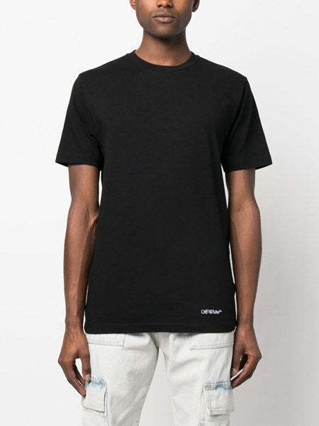 Off-white T-shirt with sketch style logo on the back