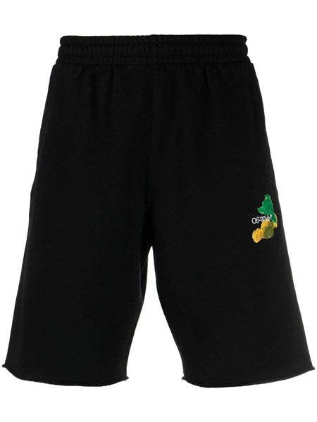 Off-white Bermuda shorts with arrows on the back black