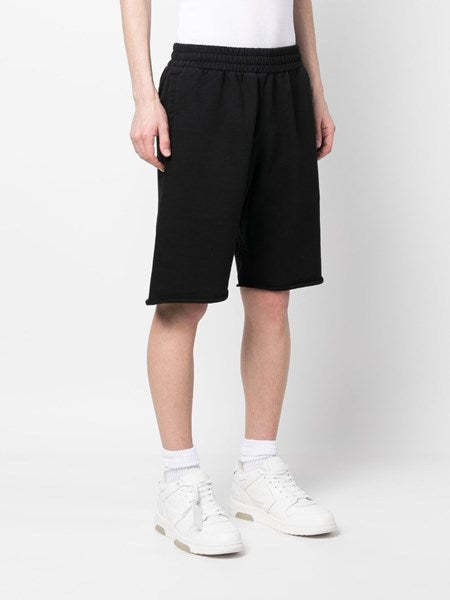 Off-white Bermuda with sketch diag motif